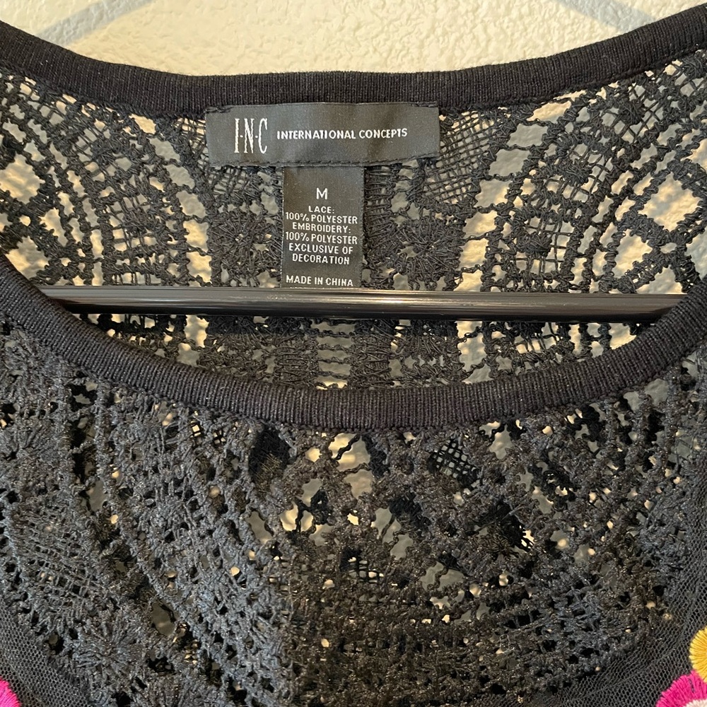 INC Lace Embroidered Top - Picture 4 of 5